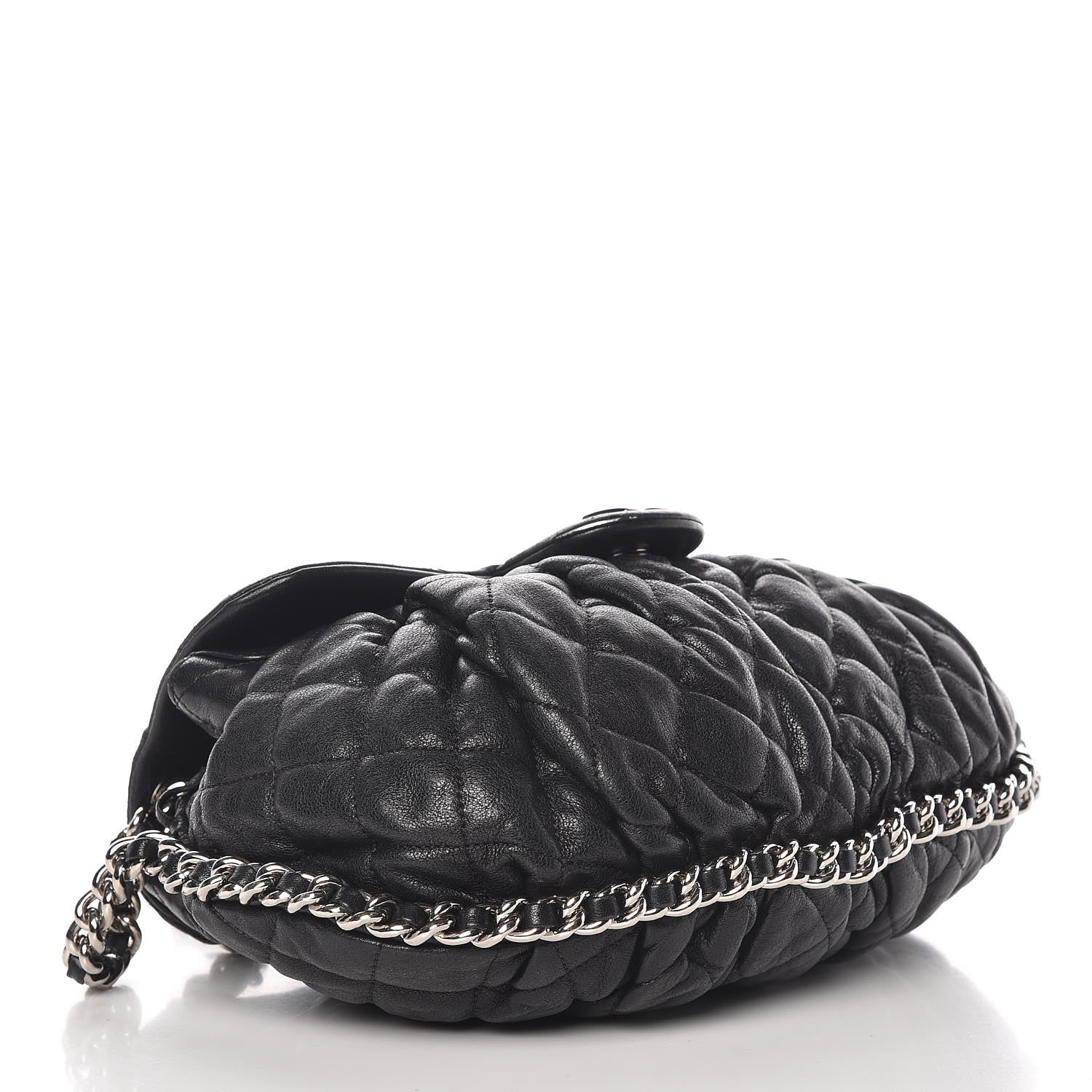 Chanel Washed Lambskin Quilted Medium Chain Around Messenger Black 4 of 15