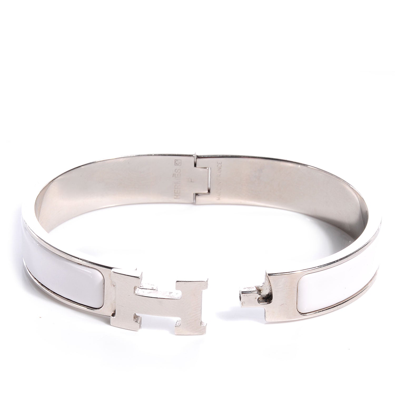 Hermes Enamel Narrow Clic Clac H Bracelet PM White 3 of 4