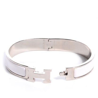 Hermes Enamel Narrow Clic Clac H Bracelet PM White 3 of 4