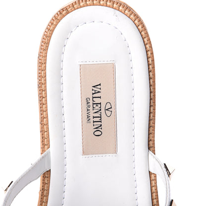 Valentino Garavani Calfskin Cork Rockstud Caged 30/50mm Platform Sandals 37 White 6 of 7