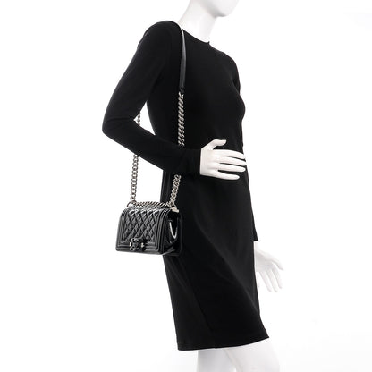 Chanel Patent Calfskin Quilted Small Boy Flap Black 2 of 7