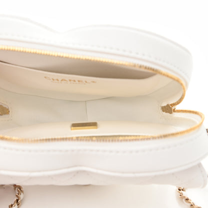 Chanel Lambskin Quilted CC In Love Heart Bag White 5 of 11