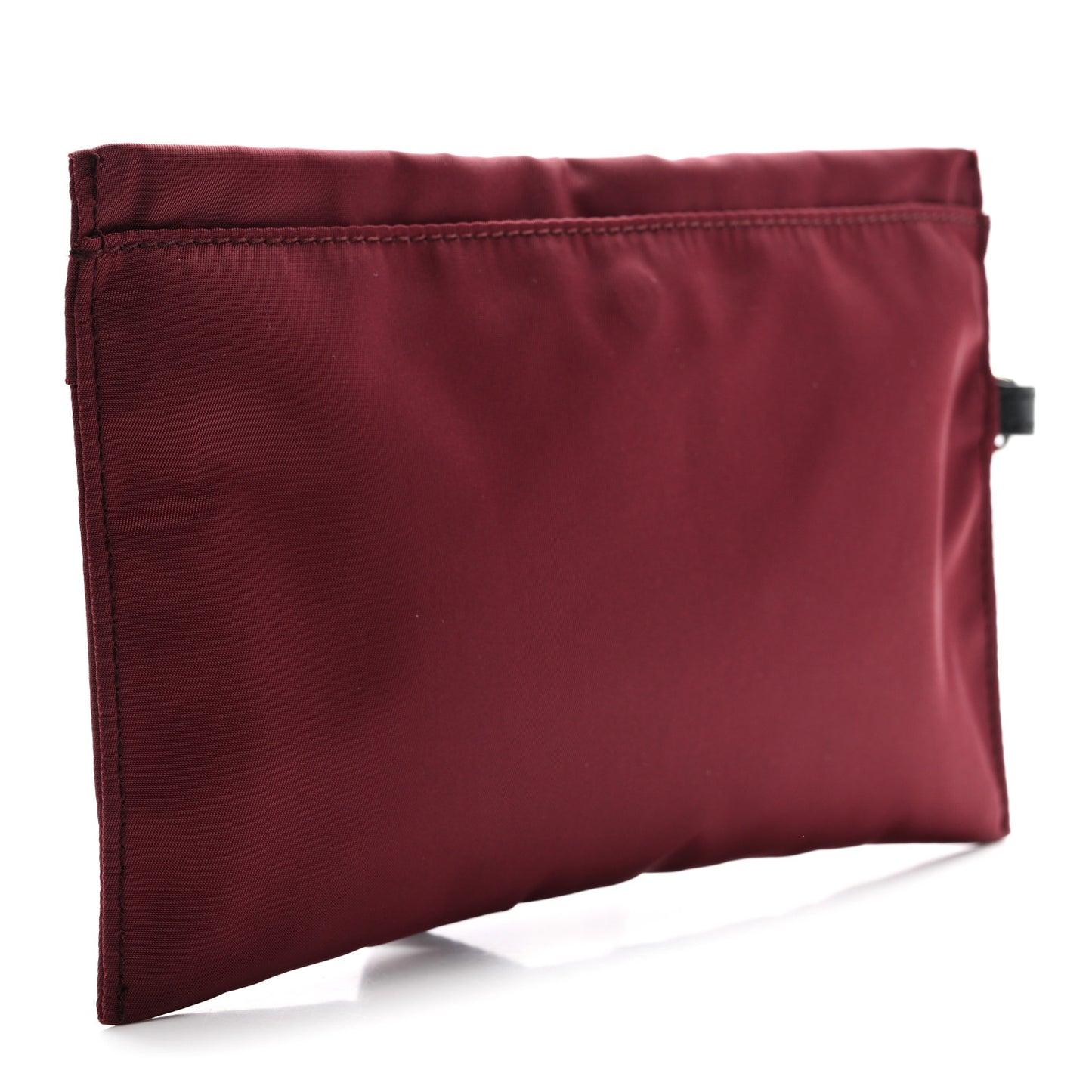 Nylon Vintage Check Print Logo Wristlet Burgundy