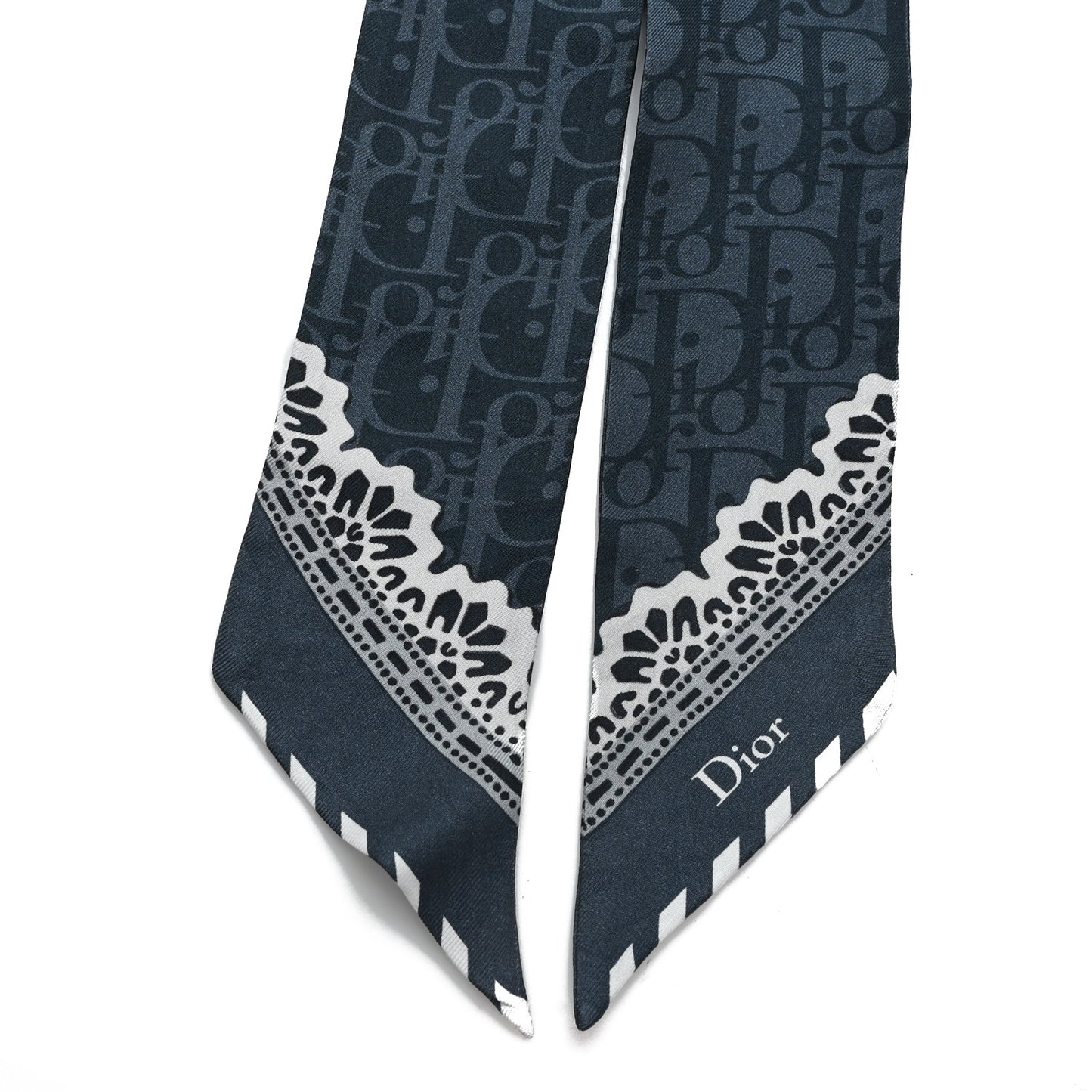 Silk Oblique Mitzah Scarf Blue Marine