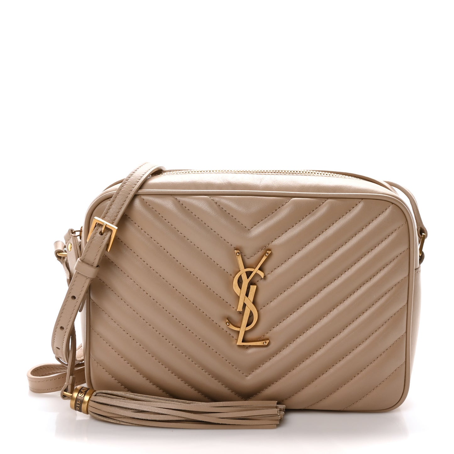 Calfskin Matelasse Monogram Lou Camera Bag Dark Beige
