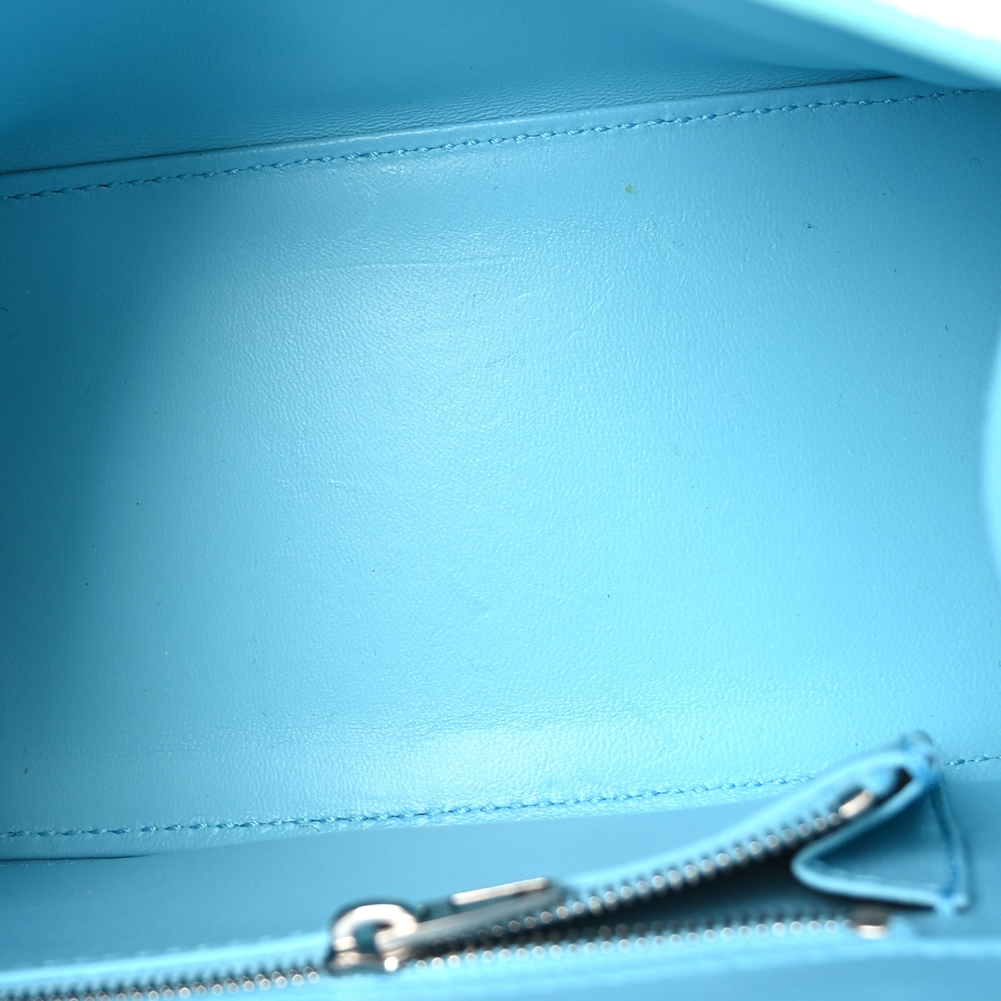 Shiny Box Calfskin Tonal B Hourglass Top Handle Bag Mini Azur