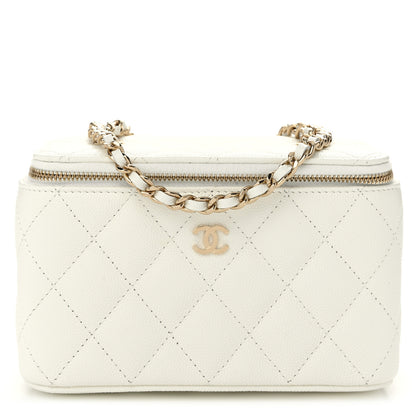 Chanel Caviar Quilted Small Vanity Case With Chain White 1 of 11