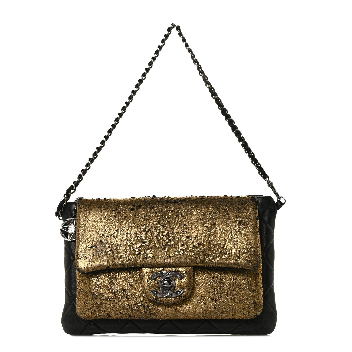 Chanel Lambskin Mineral Nights Wristlet Gold Black 1 of 8