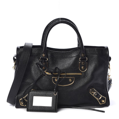 Balenciaga Chevre Gold Metallic Edge Hardware S City Black 1 of 10
