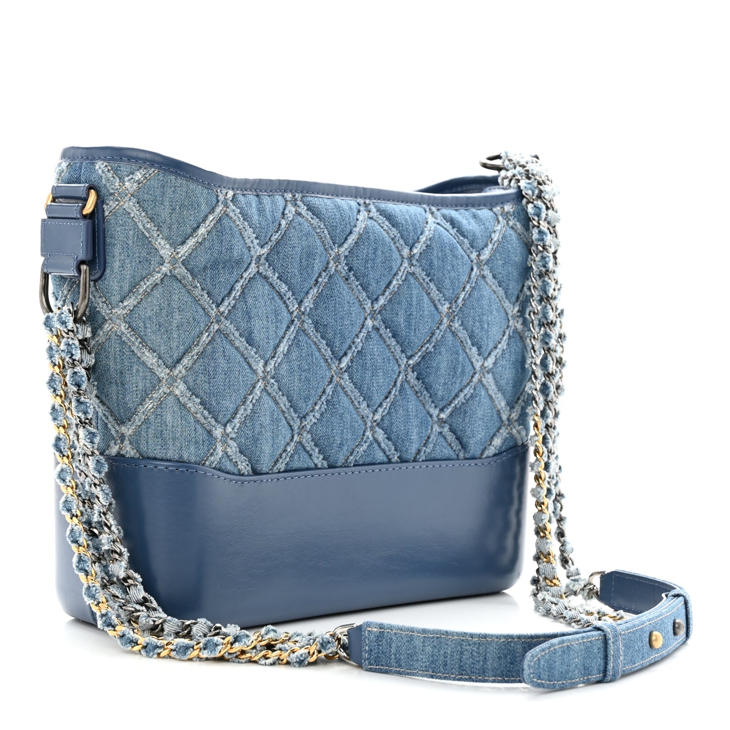 Denim Calfskin Medium Gabrielle Hobo Blue
