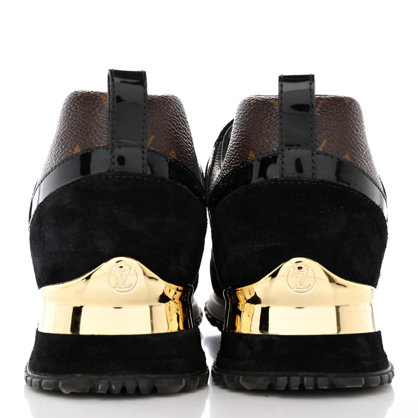 Suede Monogram Run Away Sneakers 36.5 Black