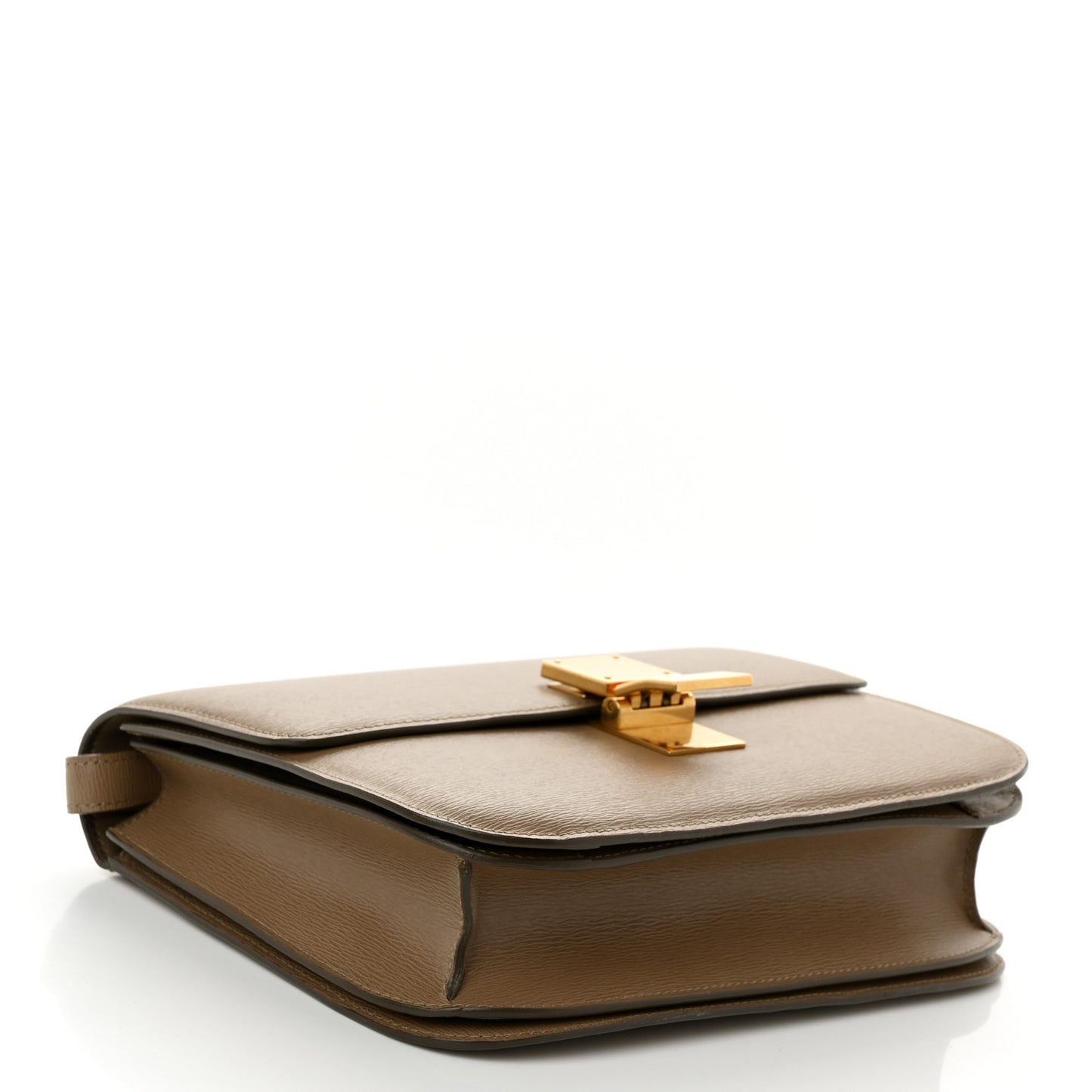 Liege Calfskin Medium Classic Box Flap Bag Taupe