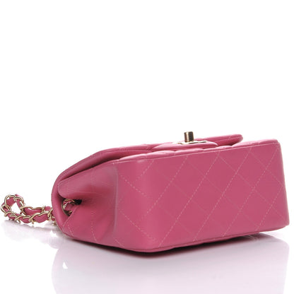 Chanel Lambskin Quilted Mini Square Flap Dark Pink 4 of 7