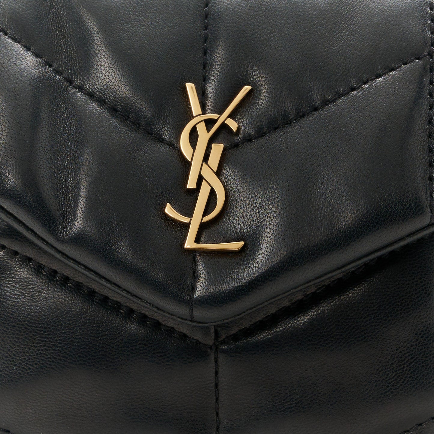 Lambskin Monogram Loulou Puffer Pouch Clutch Black