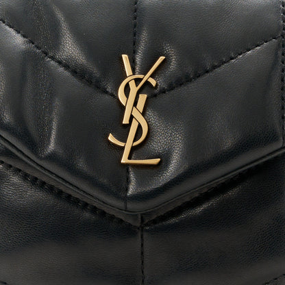 Saint Laurent Lambskin Monogram Loulou Puffer Pouch Clutch Black 8 of 11
