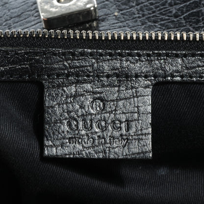 Gucci Monogram Horsebit Chain Shoulder Bag Black 7 of 8