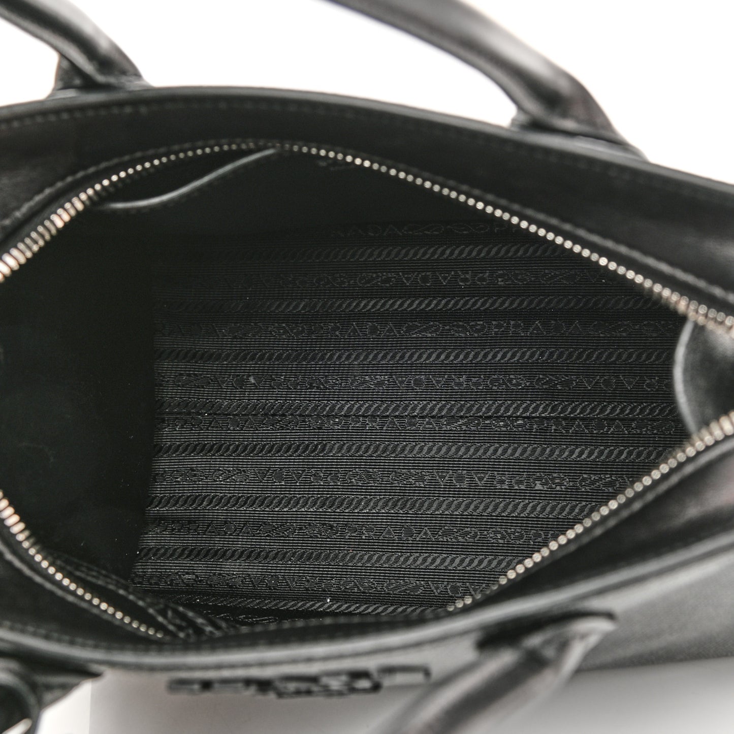 Saffiano Cuir Calfskin Mini Monochrome Top Handle Tote Black