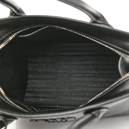 Prada Saffiano Cuir Calfskin Mini Monochrome Top Handle Tote Black 5 of 14