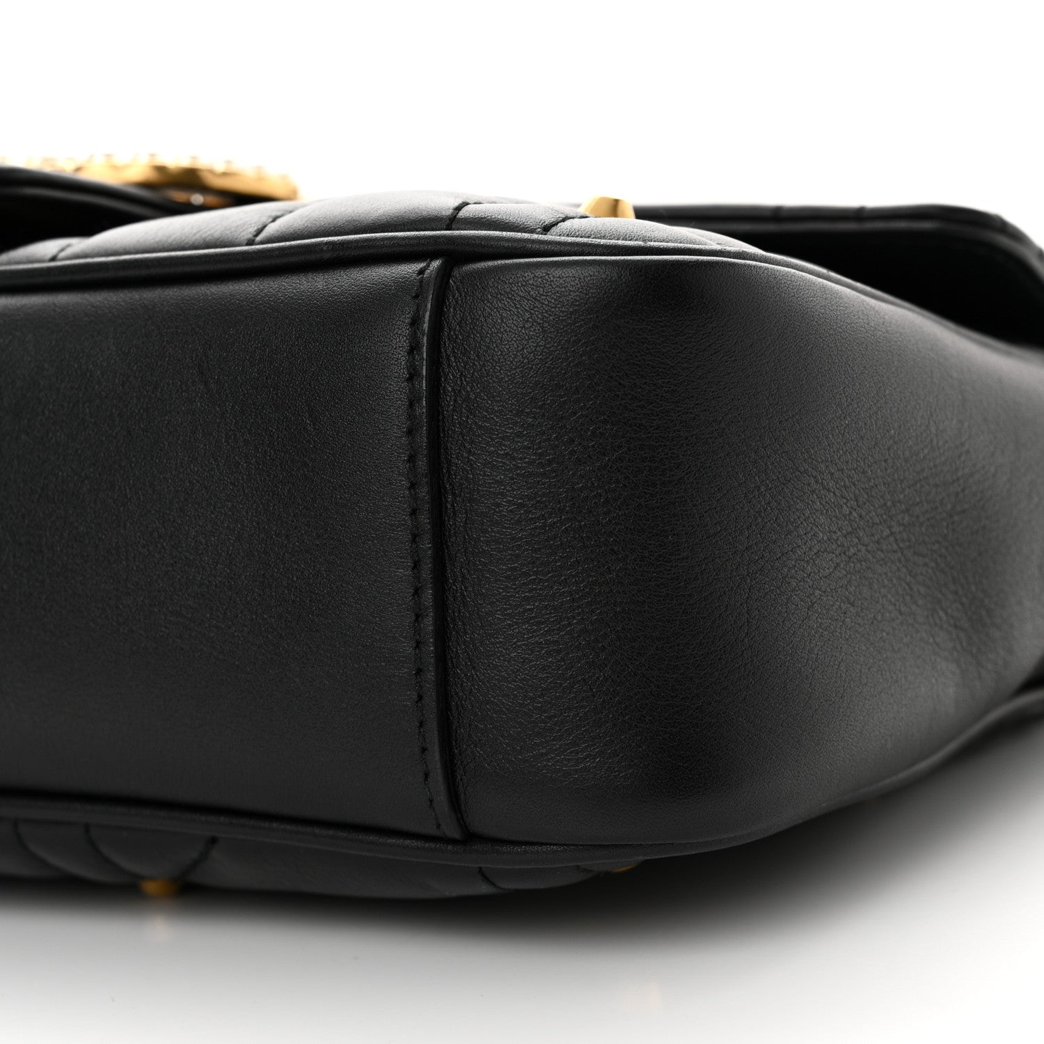 Gucci Calfskin Matelasse Studded Small Pearly GG Marmont Shoulder Bag Black 10 of 12