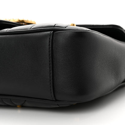 Gucci Calfskin Matelasse Studded Small Pearly GG Marmont Shoulder Bag Black 10 of 12