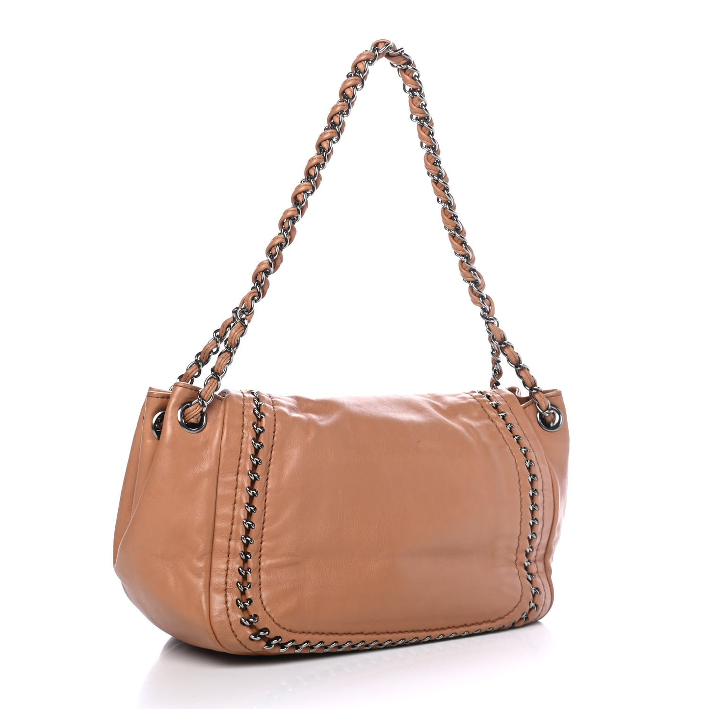 Smooth Calfskin Luxe Ligne Flap Beige