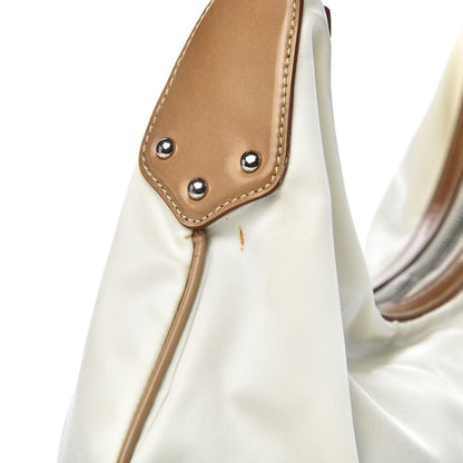 Prada Tessuto Nylon Logo Sacca White Cammello 9 of 12