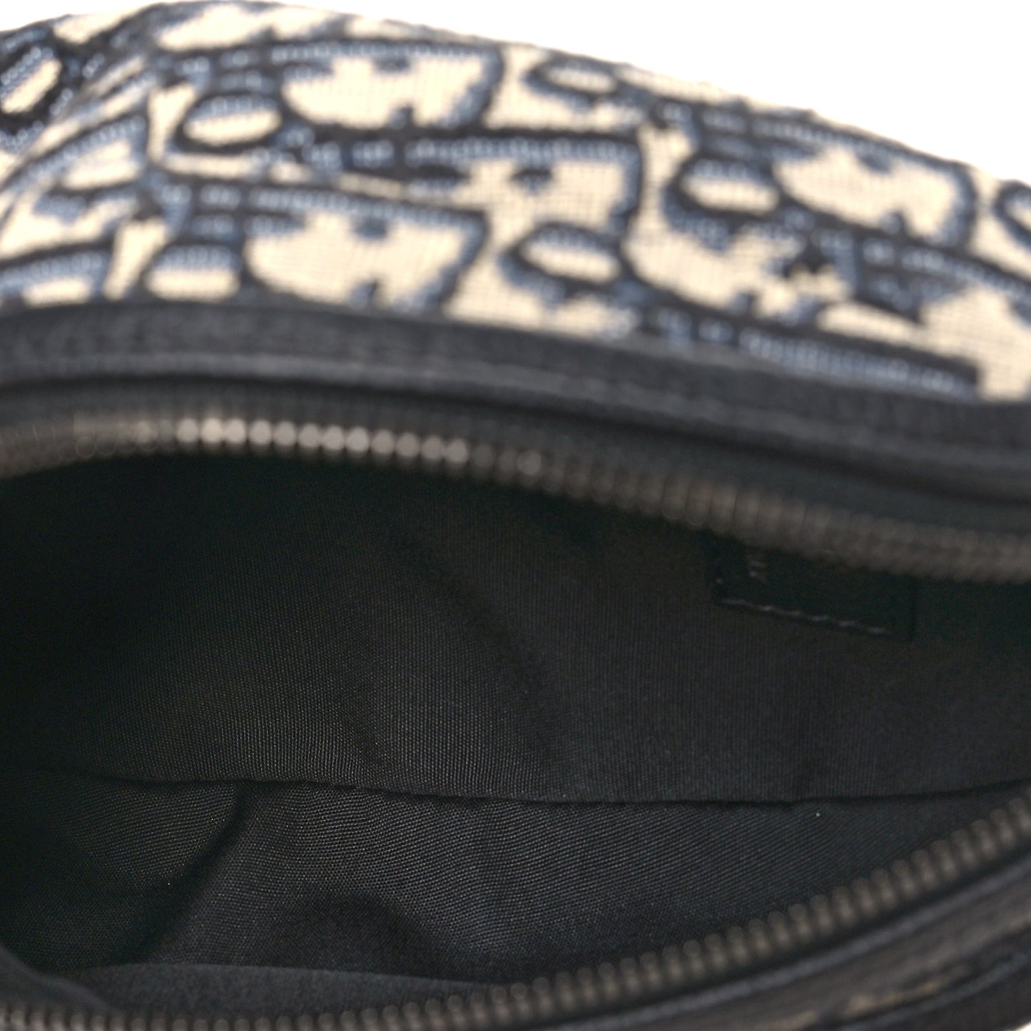 Grained Calfskin Oblique Scarab Sling Bag Blue Black