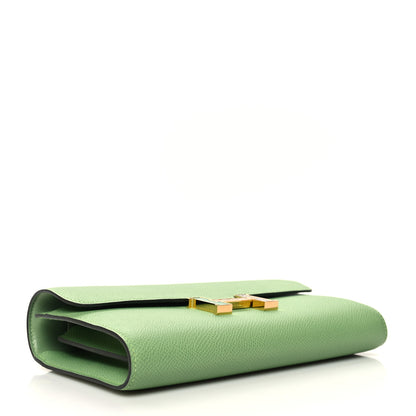 Hermes Epsom Alligator Lizard Constance Wallet To Go Vert Criquet Cactus Beige Sable Ombre 4 of 9