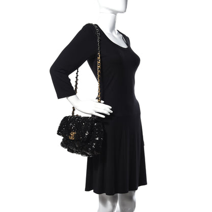 Chanel Sequin Quilted Medium 19 Flap Black 2 of 9