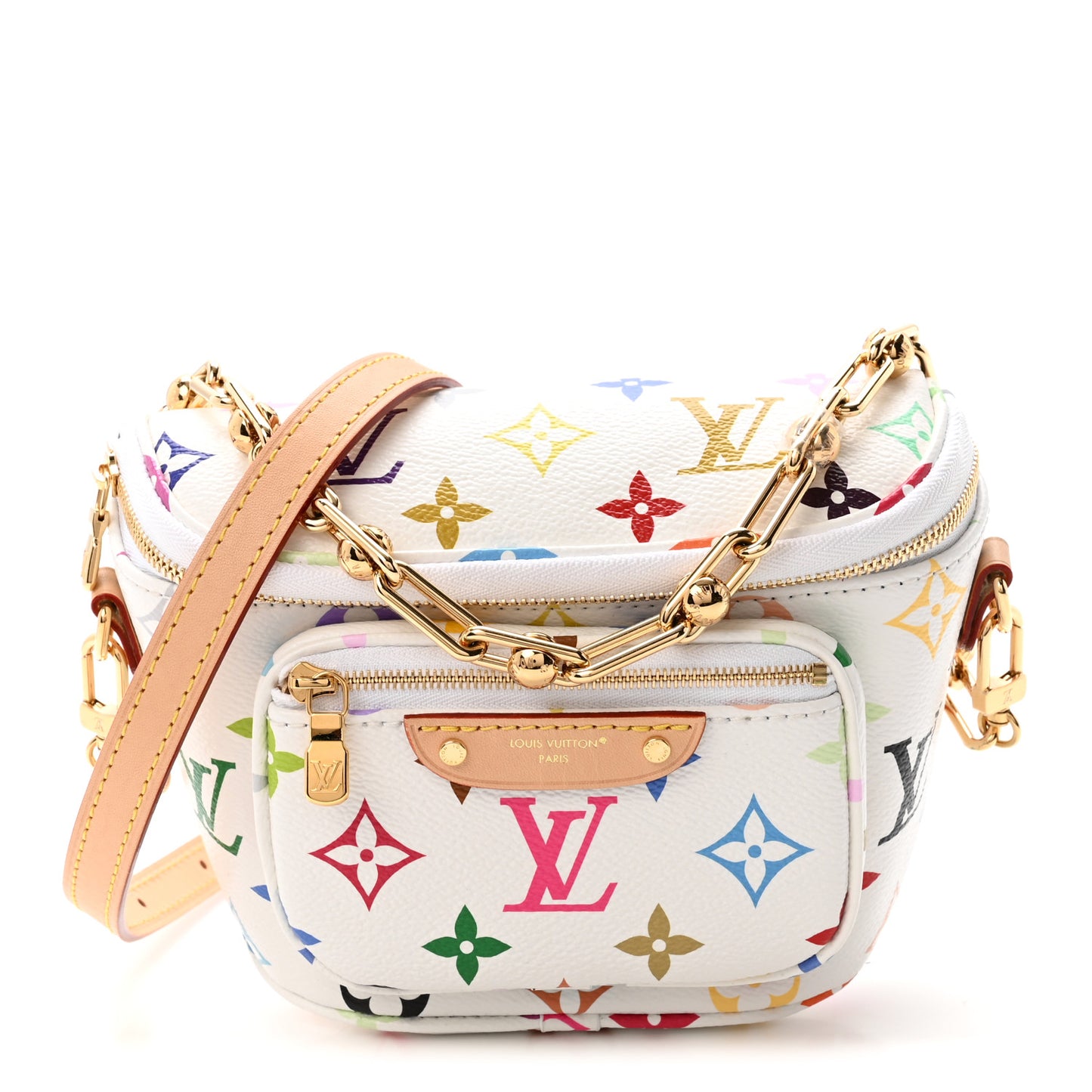 LV X TM Monogram Multicolor Mini Bumbag White