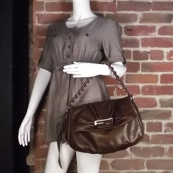 Crinkled Lambskin Mia Shoulder Flap Cognac