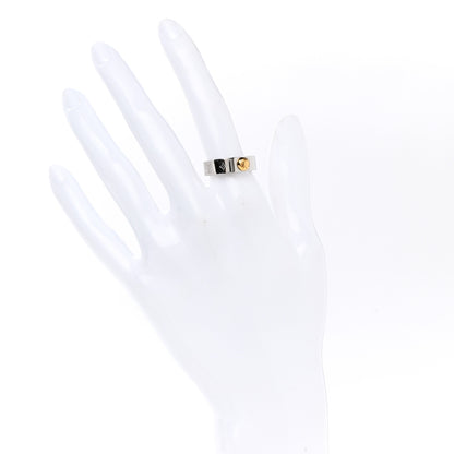 Louis Vuitton Brass Monogram Engraved Nanogram Ring M Palladium 2 of 5