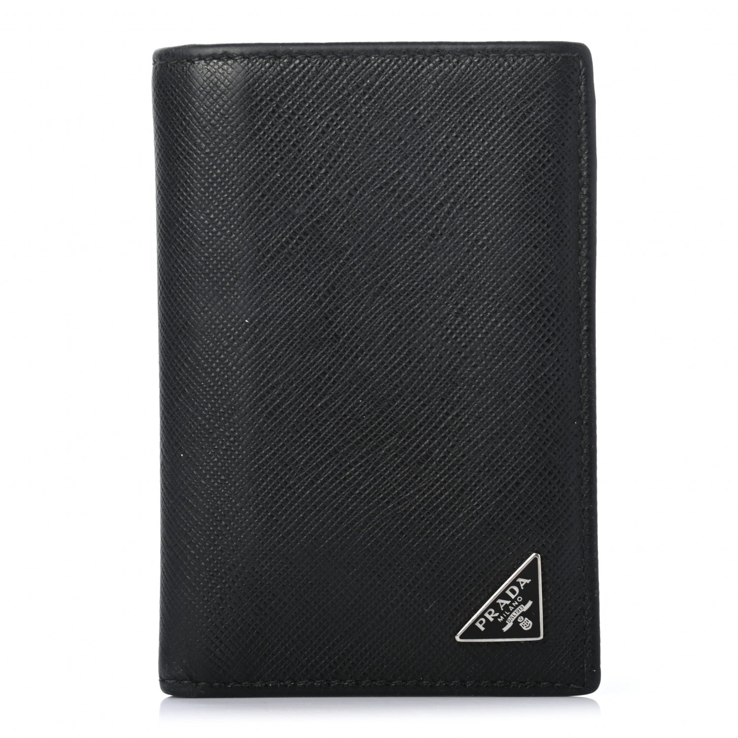 Prada Saffiano Corner Card Holder Black 1 of 7