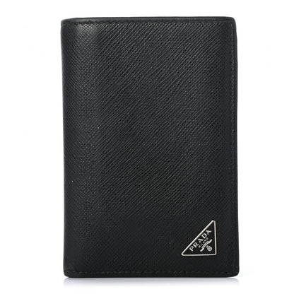 Prada Saffiano Corner Card Holder Black 1 of 7
