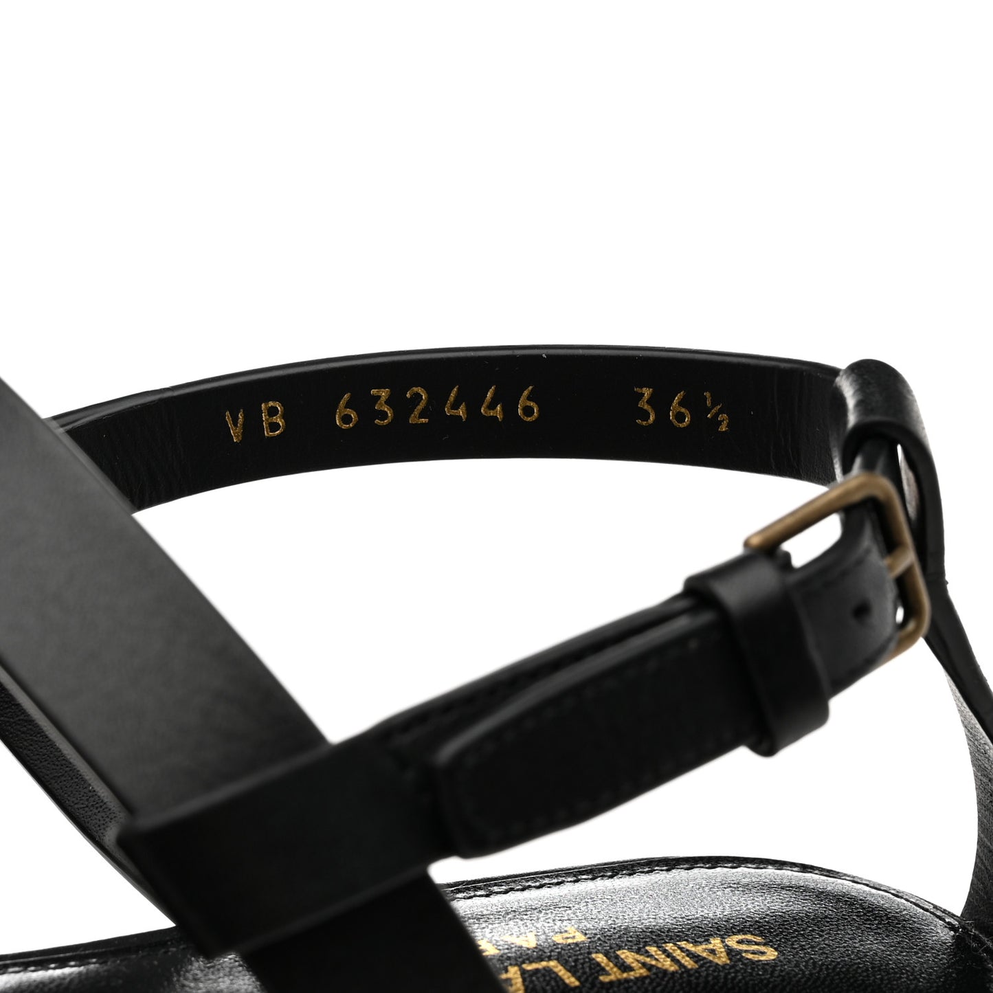 Patent Calfskin Cassandra Monogram Sandals 36.5 Black