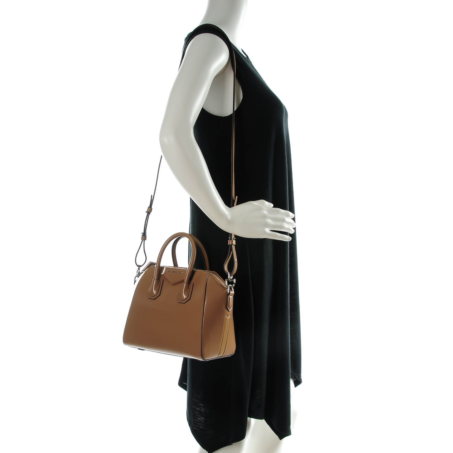 Givenchy Shiny Lord Calfskin Mini Antigona Dark Beige 2 of 7