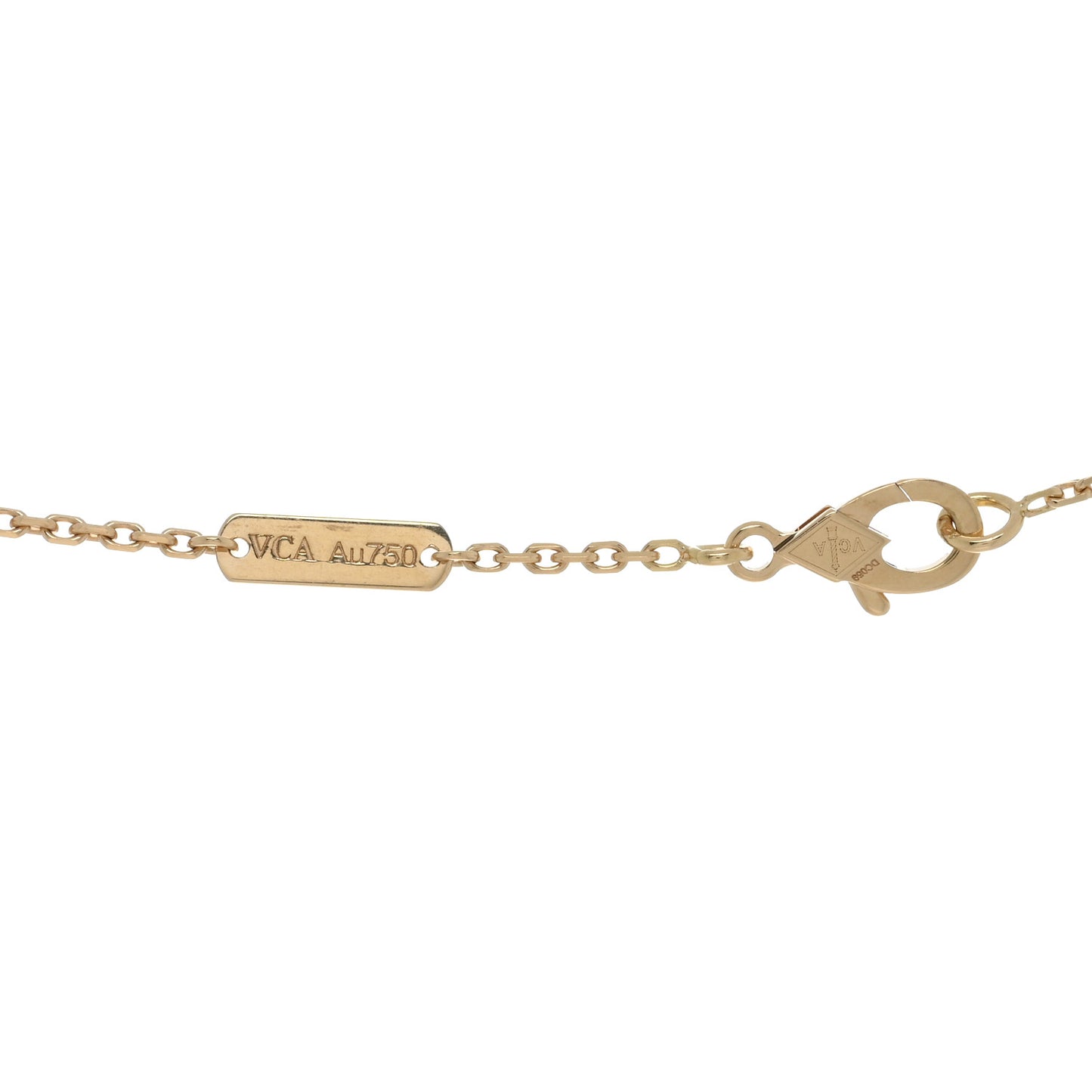 18K Yellow Gold Black Onyx Vintage Alhambra Pendant Necklace