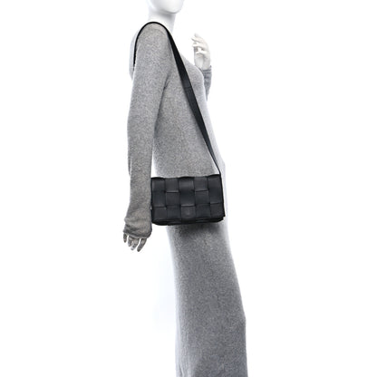 Bottega Veneta Lambskin Maxi Intrecciato Cassette Crossbody Bag Black 2 of 9