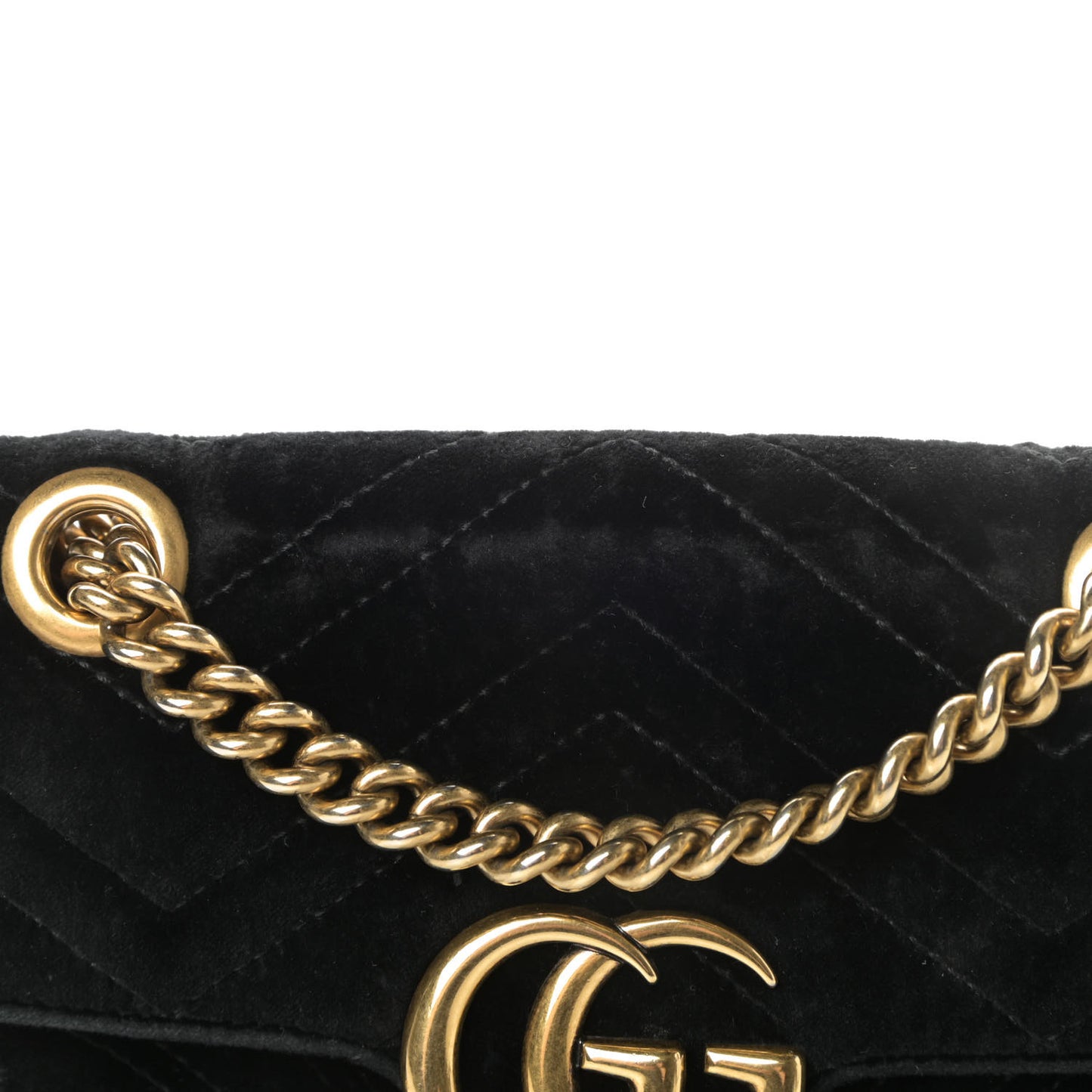 Velvet Matelasse Mini GG Marmont Shoulder Bag Black