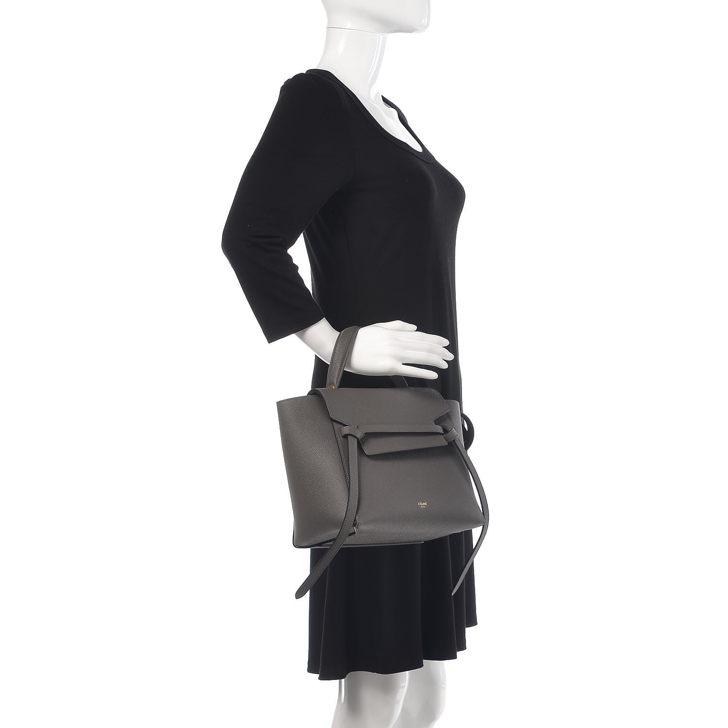 Celine Grained Calfskin Micro Belt Bag Grey 2 of 10