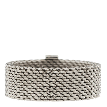 Tiffany Sterling Silver Diamond Somerset Mesh Ring 52 6 3 of 4