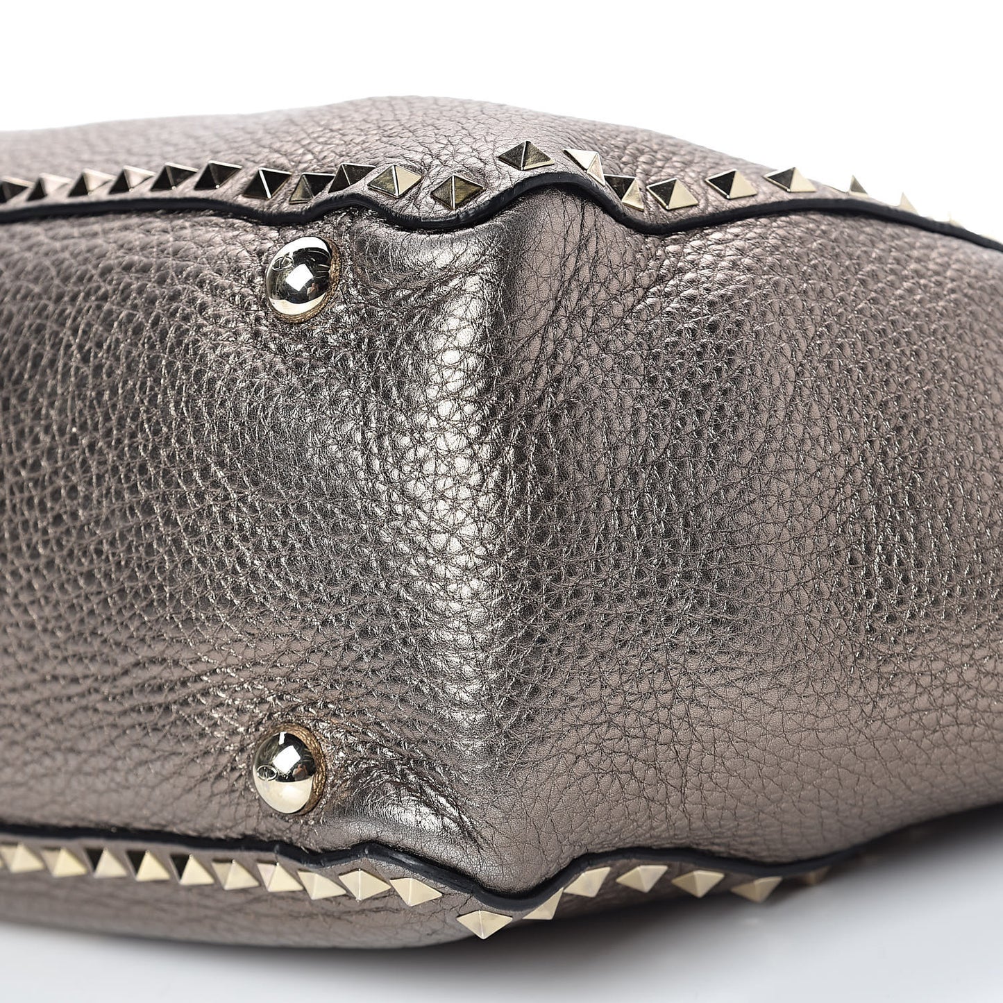 Metallic Alce Printed Calfskin Medium Rockstud Tote Sasso