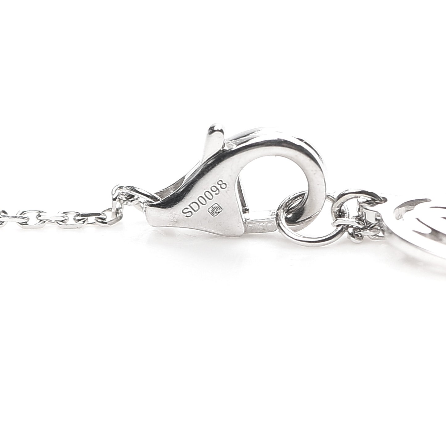 18K White Gold Diamond Symbols Cross Pendant Necklace