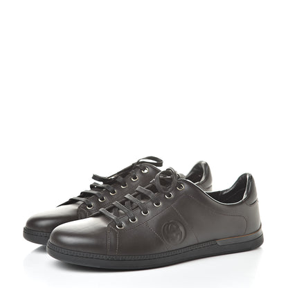 Gucci Calfskin Womens Interlocking G Sneakers 40 Dark Brown 3 of 8