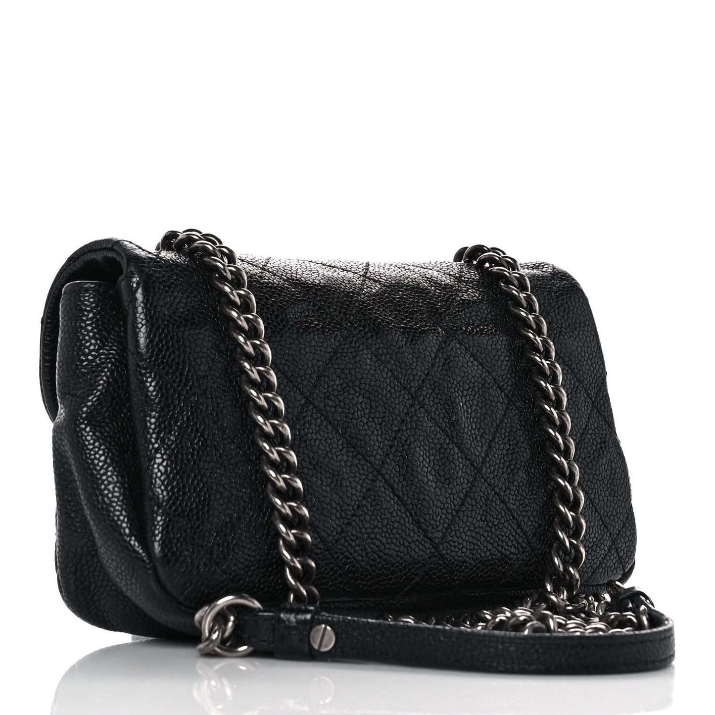 Caviar Quilted Mini Simply CC Flap Black