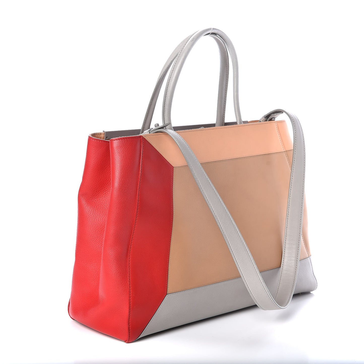 Calfskin Colorblock Regular 2Jours Tote Multicolor