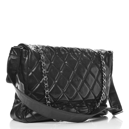 Chanel Glazed Caviar Large Nature Flap Bag Black 3 of 11