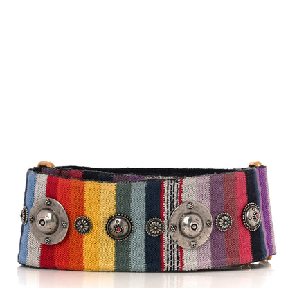 Christian Dior Canvas Embroidered Studded Rainbow Shoulder Strap 2 of 6