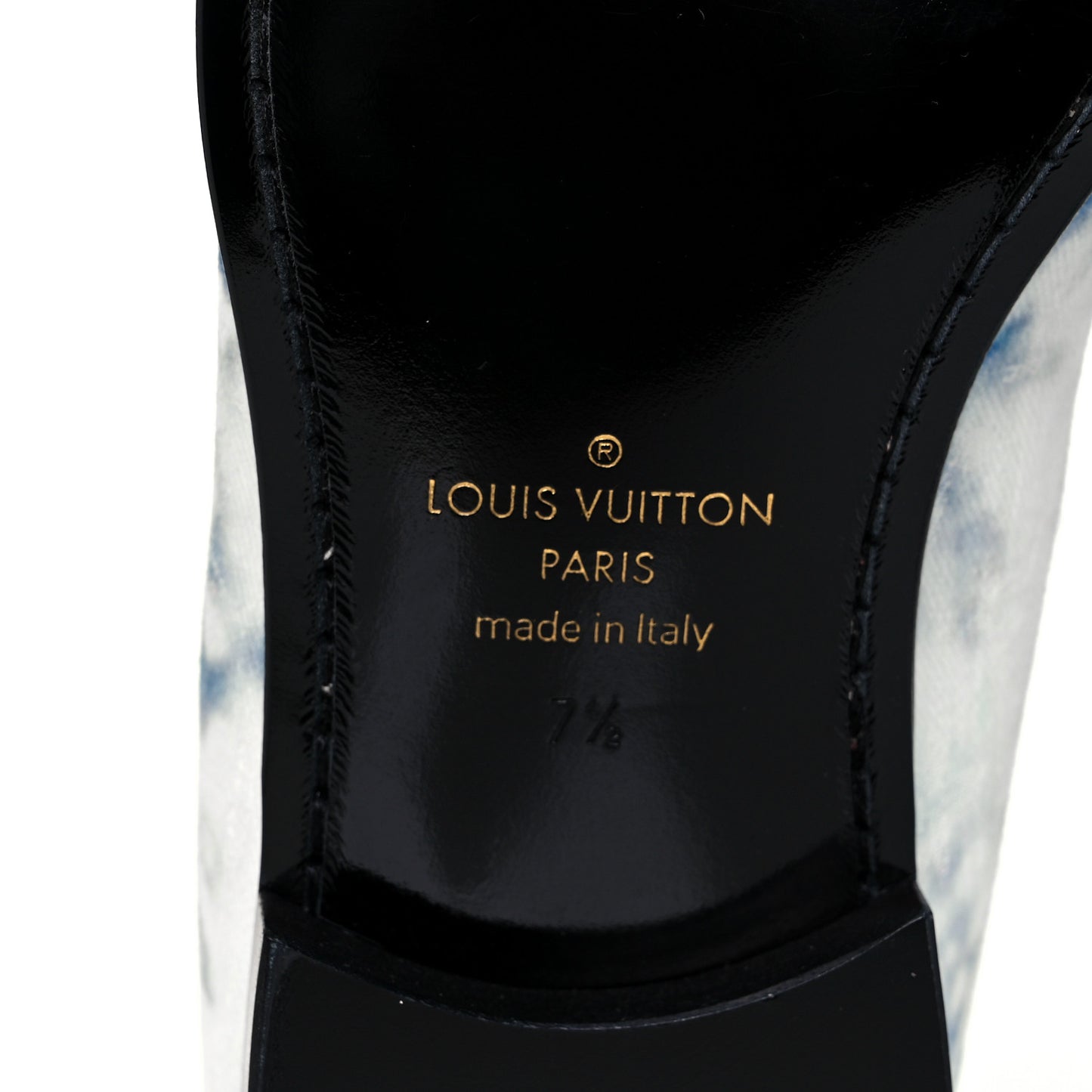 Monogram Denim Tie Dye Mens Auteuil Slippers 7.5 Navy Blue