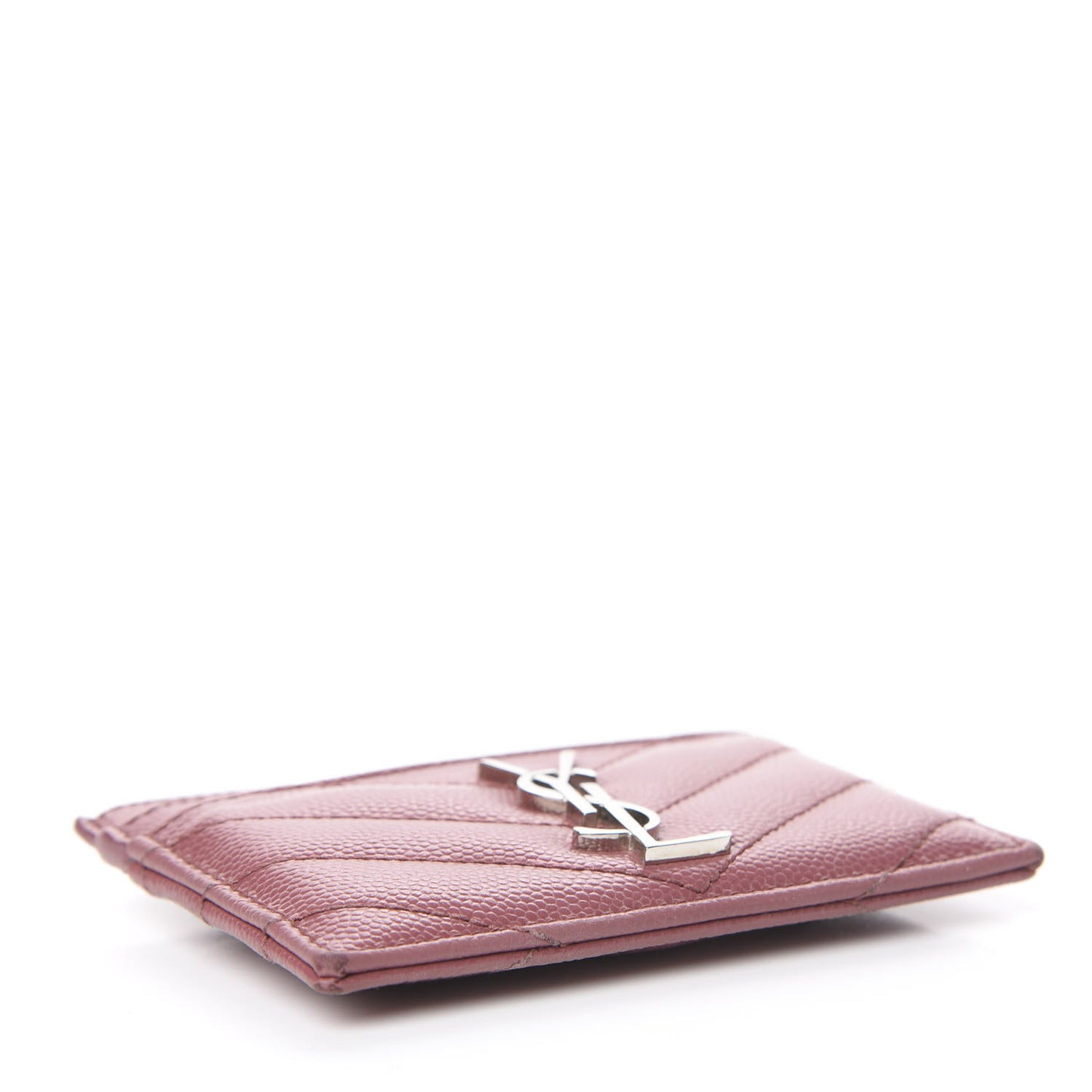 Grain De Poudre Matelasse Chevron Monogram Credit Card Case Mystic Rose